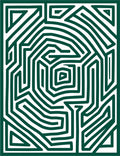 Green Maze Pattern Design Rug