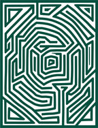 Green Maze Pattern Design Rug