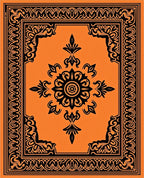 Intricate Floral Geometric Border Design Rug