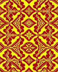 Red Yellow Ornate Geometric Pattern Rug
