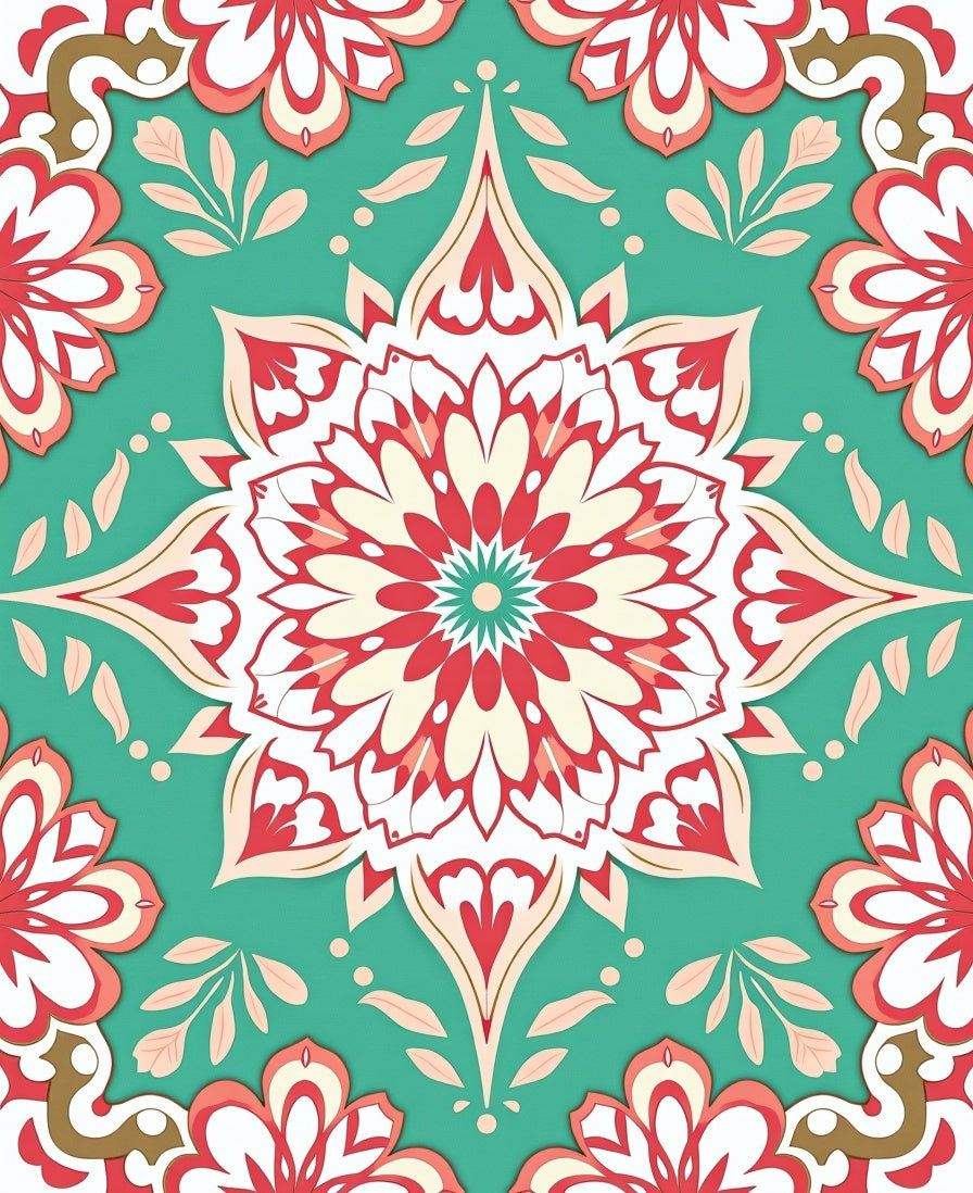 Floral Mandala Pattern Rug