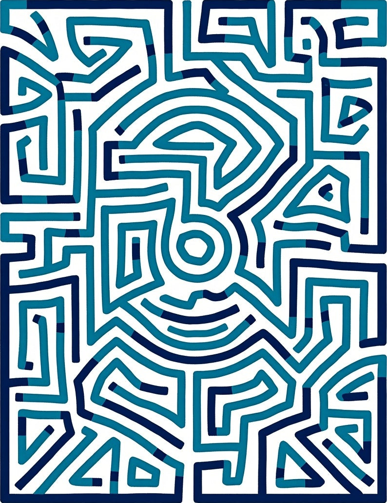 Abstract Maze Design Rug