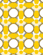 Sunny Yellow Geometric Pattern Rug