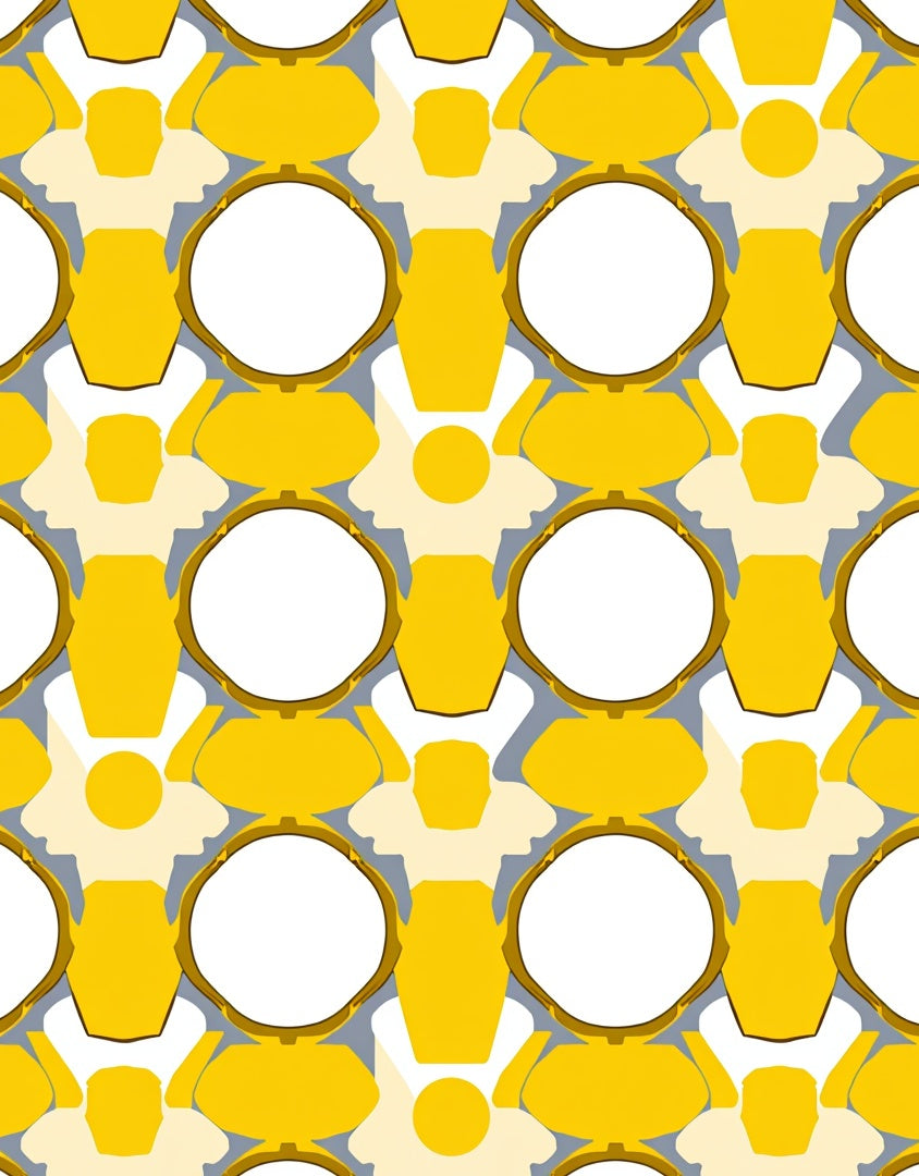 Sunny Yellow Geometric Pattern Rug