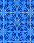 Blue Floral Star Pattern Rug