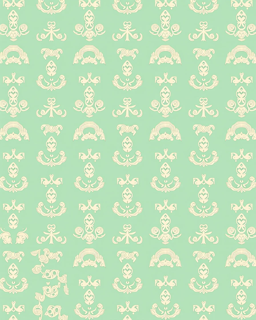 Light Cream Vintage Filigree Pattern Rug