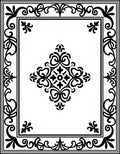 Classic Black Floral Medallion Design Rug