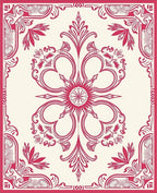 Ornate Floral Scrollwork Design Rug