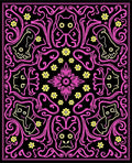 Whimsical Cat Floral Symmetry Rug