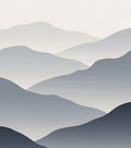 Misty Gray Mountain Layered Landscape Rug