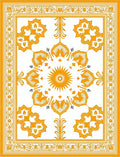 Golden Sunburst Medallion Floral Rug