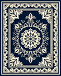 Classic Floral Medallion Border Design Rug