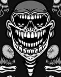 Grinning Skull With Fangs Pattern Rug
