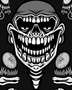 Grinning Skull With Fangs Pattern Rug