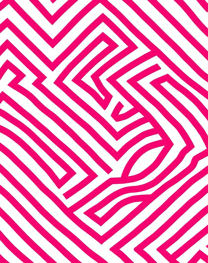 Bold Abstract Pink Geometric Pattern Rug