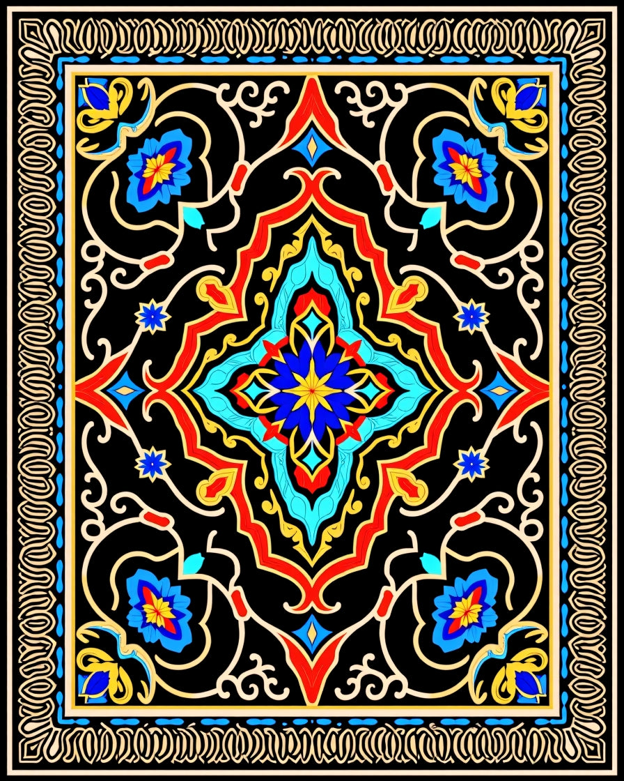 Rich Floral Intricate Medallion Design Rug