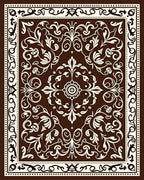 Ornate Floral Detailed Scrollwork Rug