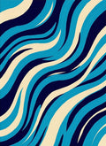 Ocean Waves Abstract Design Rug