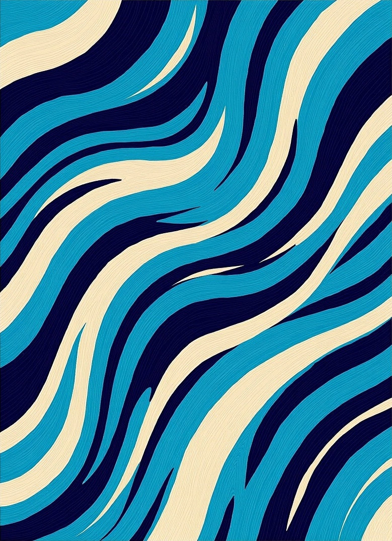 Ocean Waves Abstract Design Rug