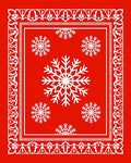 Red Snowflake Festive Pattern Rug