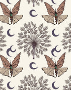 Moth Moonlight Tree Floral Design Rug