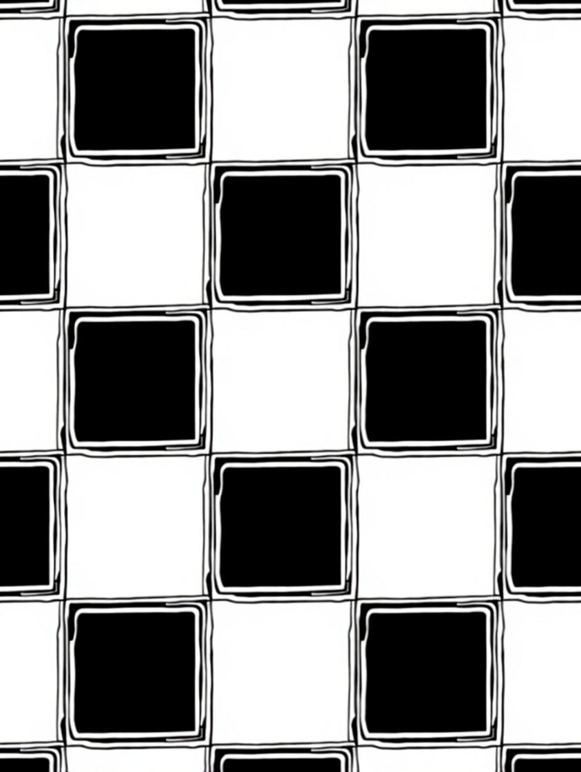 Modern Checkerboard Contrast Design Rug