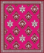 Rich Damask Pattern Pink Rug