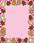 Playful Gingerbread People Border Design Rug