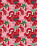 Red Green Floral Abstract Pattern Design Rug