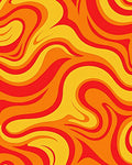 Warm Swirls Waves Abstract Rug