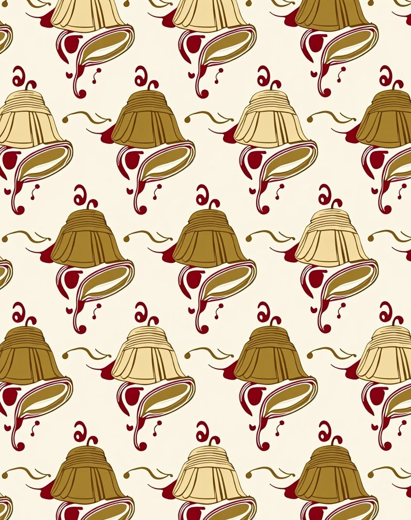 Art Nouveau Bells Swirls Pattern Rug