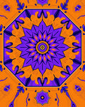 Vibrant Octagon Floral Symmetry Design Rug