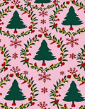 Festive Green Christmas Tree Garland Rug
