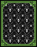 Black Skull Patterned Graphic Design Rug