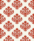 Classic Red Ornate Damask Pattern Rug