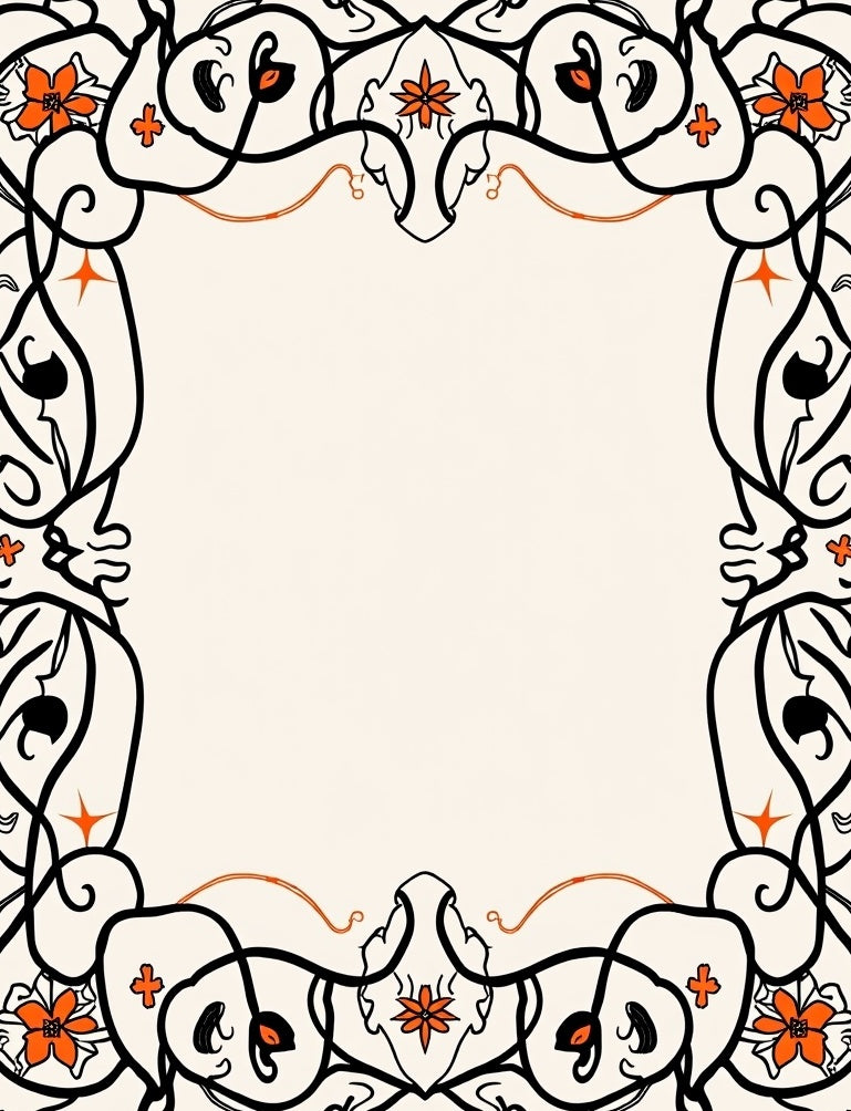 Bold Floral Swirl Art Nouveau Rug