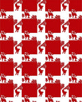 Red Deer And Tree Silhouette Pattern Rug