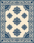 Classic Floral Scroll Border Design Rug