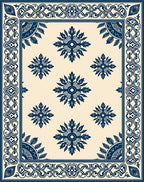 Classic Floral Scroll Border Design Rug
