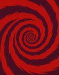 Vibrant Red Spiral Swirl Pattern Rug