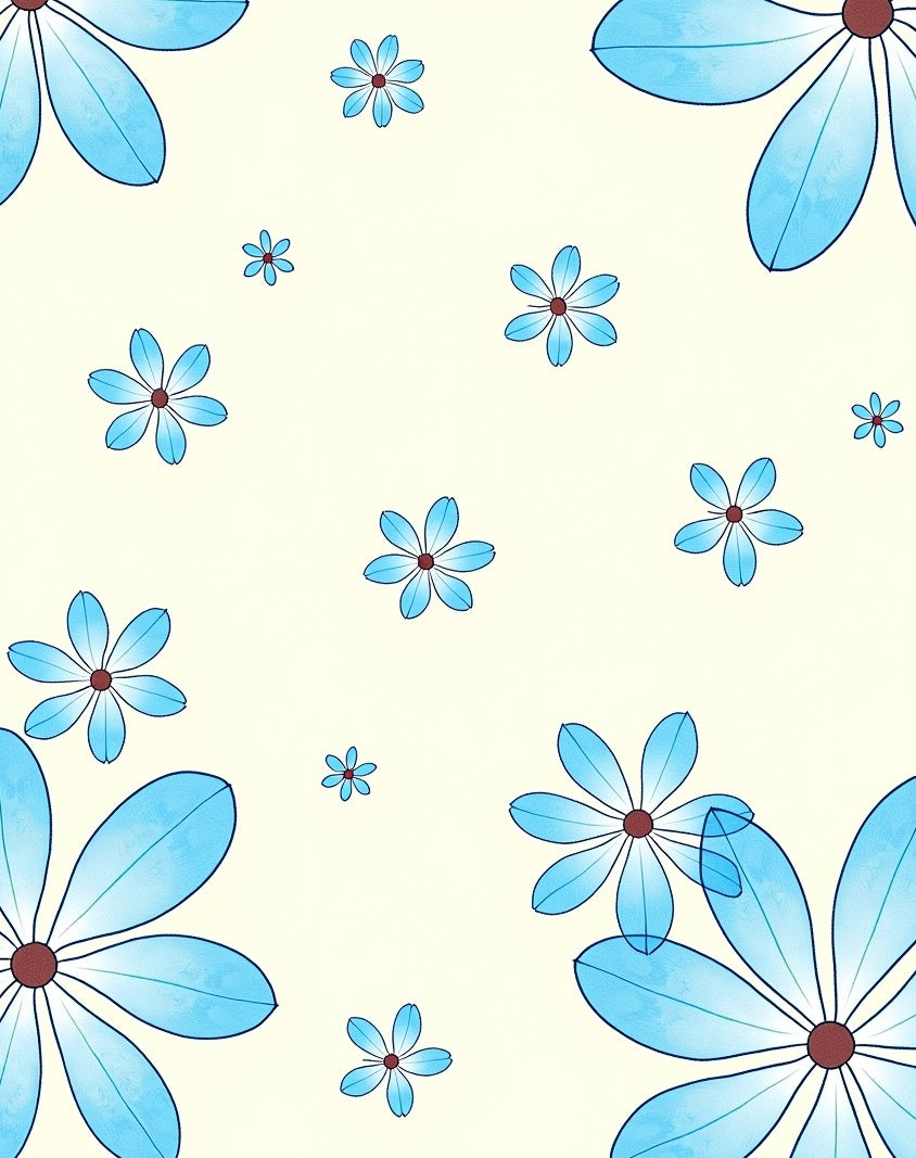Light Blue Floral Pattern Rug