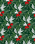 Bold Leaf Berry Abstract Pattern Rug
