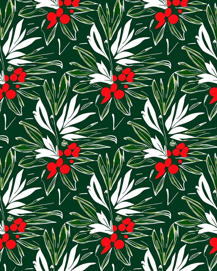 Bold Leaf Berry Abstract Pattern Rug