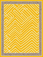 Sunny Yellow Geometric Maze Rug