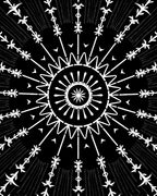 Radiant Sunburst Tribal Style Design Rug