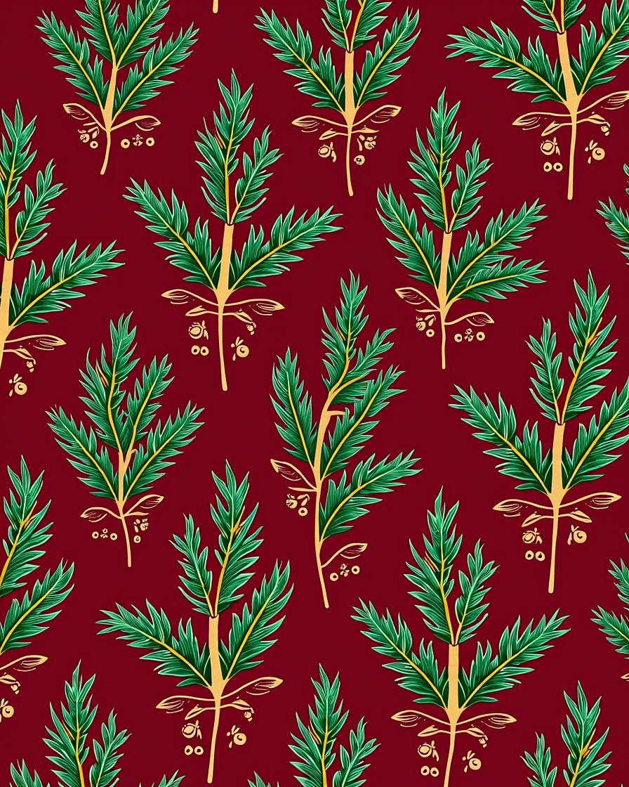 Classic Leaf Pattern Burgundy Area Rug
