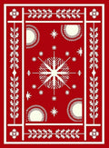 Striking Red Snowflake Festive Pattern Rug