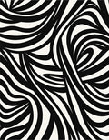 Wavy Black White Abstract Pattern Rug