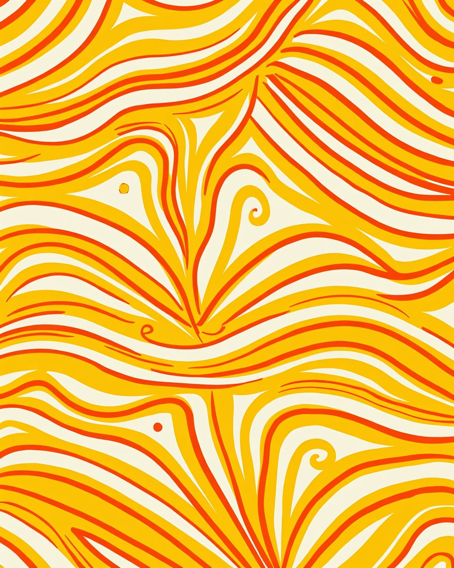 Groovy Swirls Yellow Orange Rug