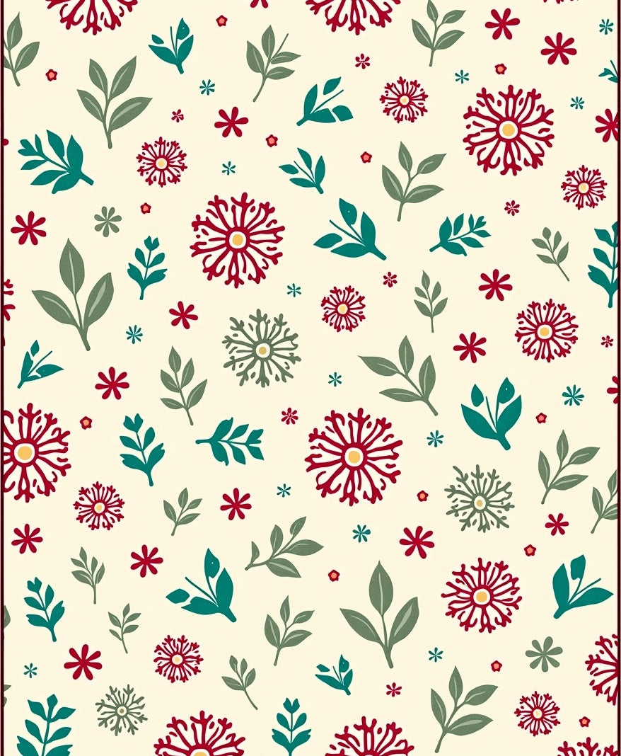 Floral Leafy Patterned Rug